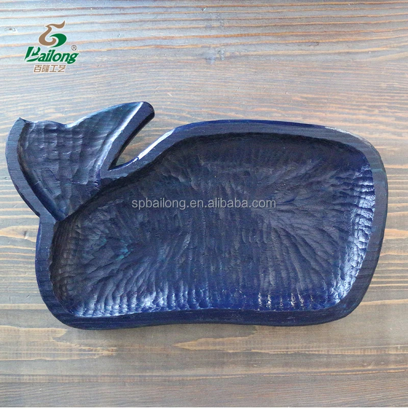 BSCI vintage rustic whale lobster fish shell nautical decorative pine small wooden trays