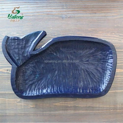 BSCI vintage rustic whale lobster fish shell nautical decorative pine small wooden trays