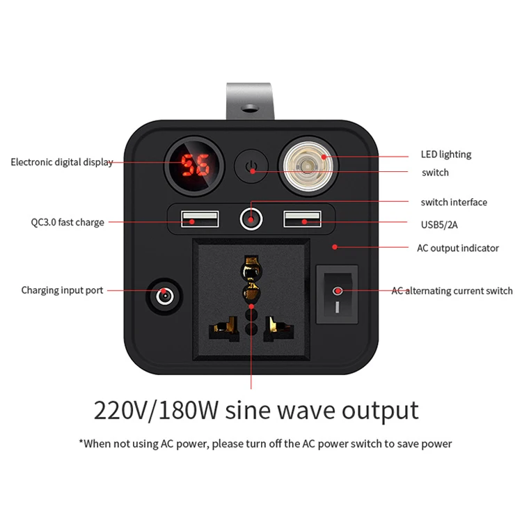 Charging station & power station 110V/220V AC Plug Power Bank 166Wh 45000mAh Outdoor Power supply with QC 3.0 Quick Charge