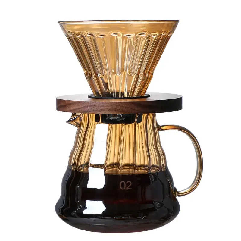 Hot selling Two Sizes Transparent Glass Cone Coffee Dripper Cup for 1/2 Cups Coffee Filter CupFrother/Milk Coffee Frother