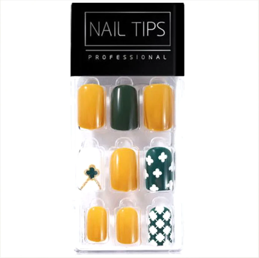 Customized Label French Solid Color Wear Artificial Nail Art Ballet False Nails Coffin Press on Full Cover Fingers Gel Nail Tips