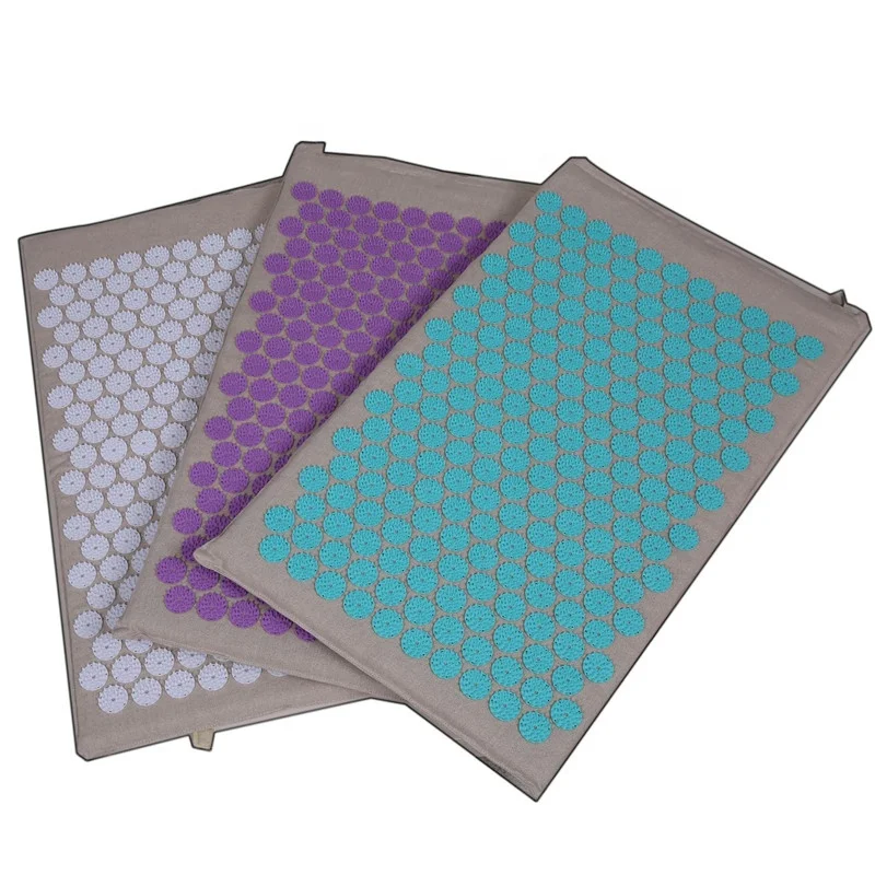 Natural Linen Yoga Yantra Foot Shakti Lotus Spikes Massage Acupressure Mat