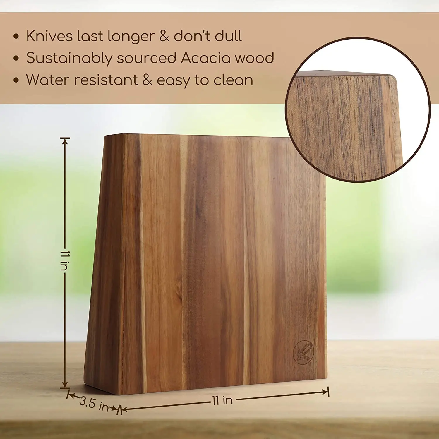 Magnetic Knife Block Double Sided Magnetic Wood Knife Holder Magnetic Knife Stand