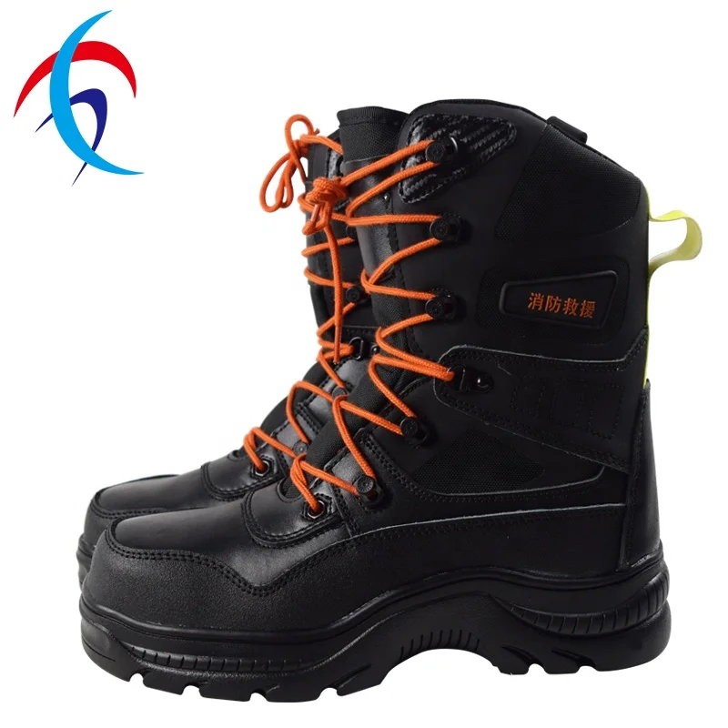 Cheap Good Quality  Anti-smashing Fire fighter Rescue Boot Fire Fighting Shoes