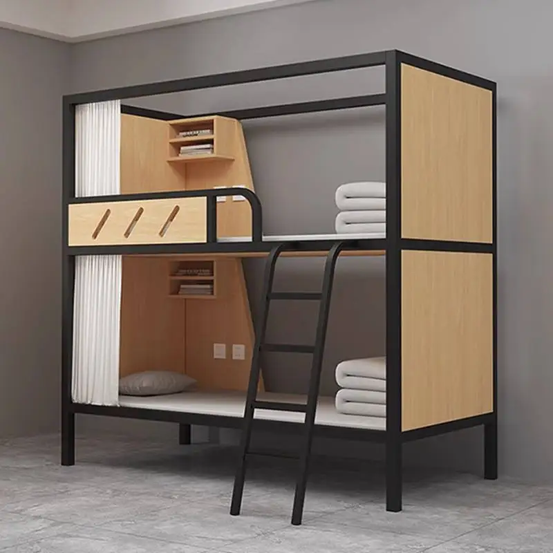 Simple Style Hotel Sleep Capsule Bunk Bed Metal frame single bed for employee dorms Hostel adult double bunk bed