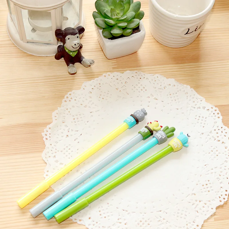 Cute kawaii pen cartoon design promotional squishy gel pen for students memory foam easily recovery decompression ballpoint pen