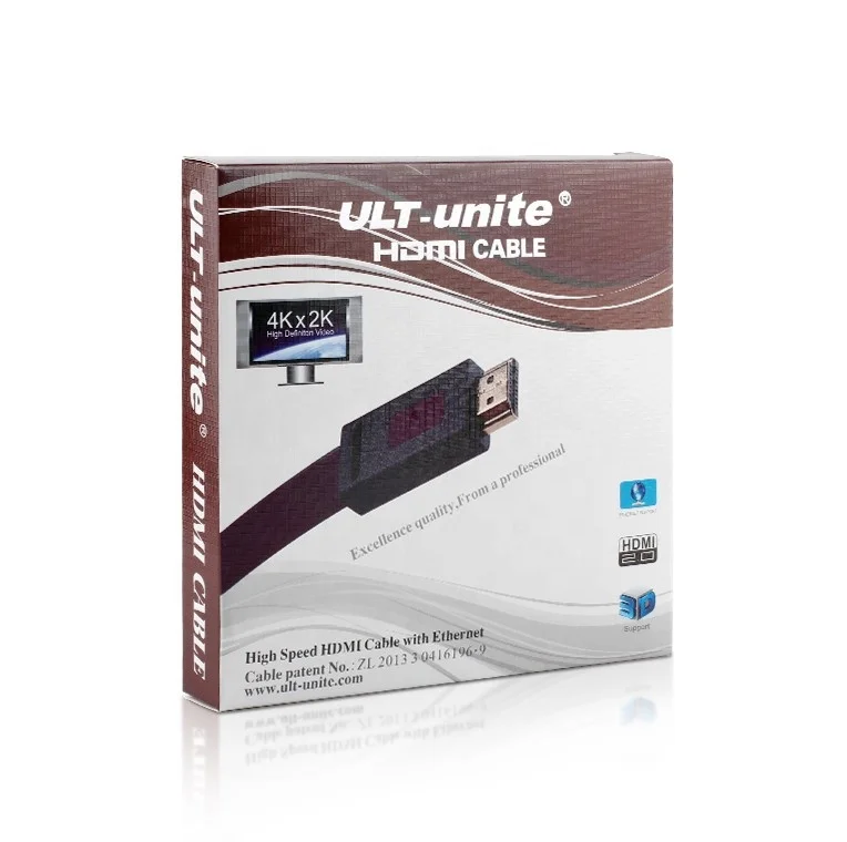 Goog Quality Flat HDMI to HDMI Cable 4K for HDTV Projector