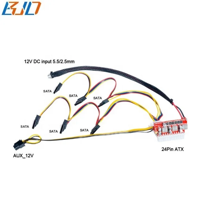 200W DC 12V 24Pin ATX PICO PSU Power Supply 6 SATA Connector for NAS 6 Bay Hard Disk Drive In stock