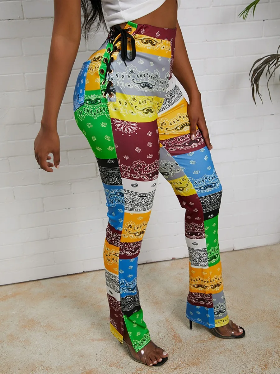  2021 новые женские сексуальные обтягивающие Брюки Лоскутные ремни с разрезом повседневные брюки