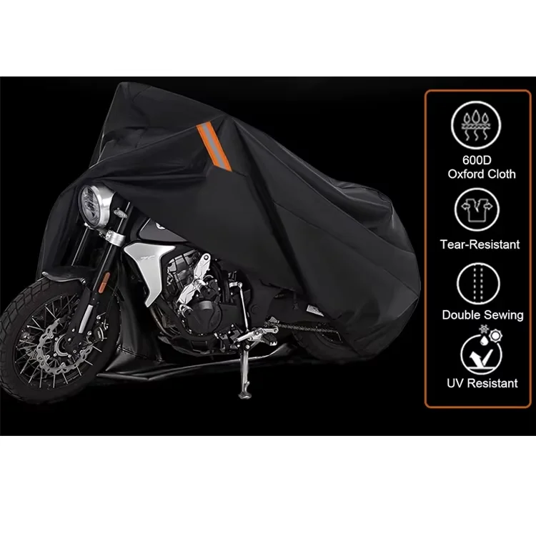 Heavy Duty Dustproof UV Resistant Waterproof Motorcycle Cover with Lock Hole
