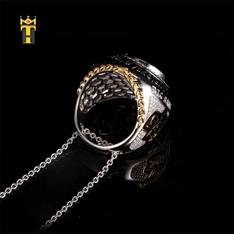 Custom signet university college ring hip hop rings necklace national championship mens ring