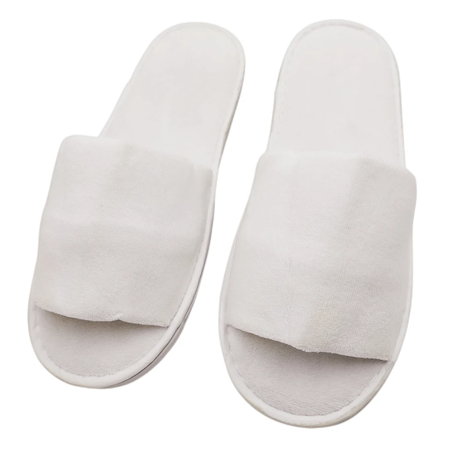 Factory sale high quality open toe style disposable unisex hotel spa slippers