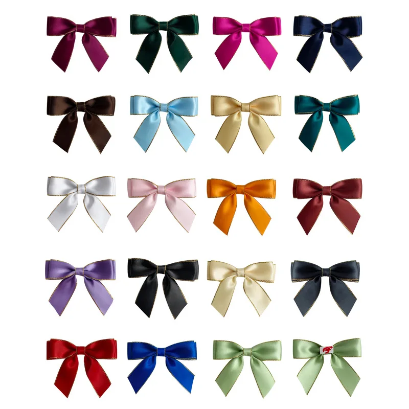 Gift box double-layer double-sided tape bow ribbon semi-finished product gift packaging gold edge ribbon souvenir