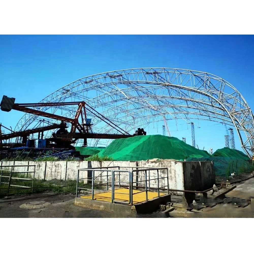 LF-BJMB Prefab Steel Roof Structure System Flat Bunker Coal Storage Shed Space Frame Company