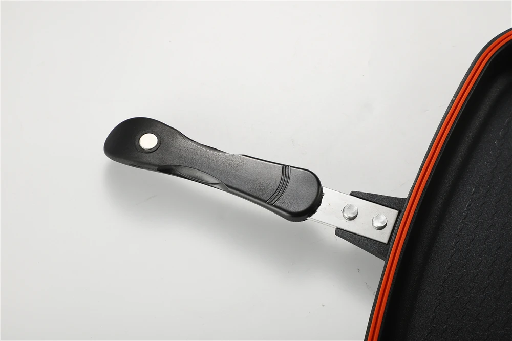 Wholesale popular cookware special handle double-sided frying pan
