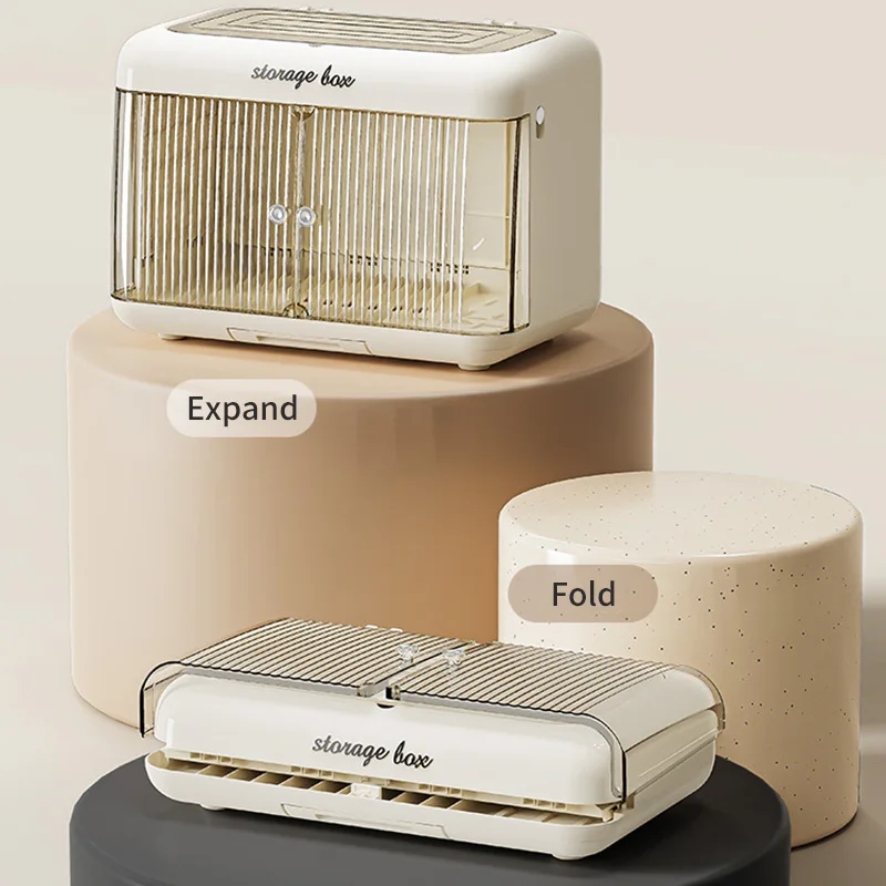 Household Double Storage Organizer Plate Dish Bowl Cup Spoon Storage Drainer Rack Kitchen Plastic Dust-Proof Cupboard