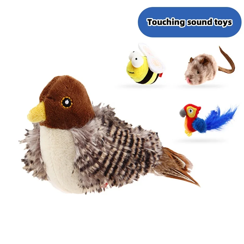 Игрушка для животных Лидер продаж Электронная Интерактивная игрушка кошек плюшевая имитация птиц игрушки товары домашних оптовая продажа