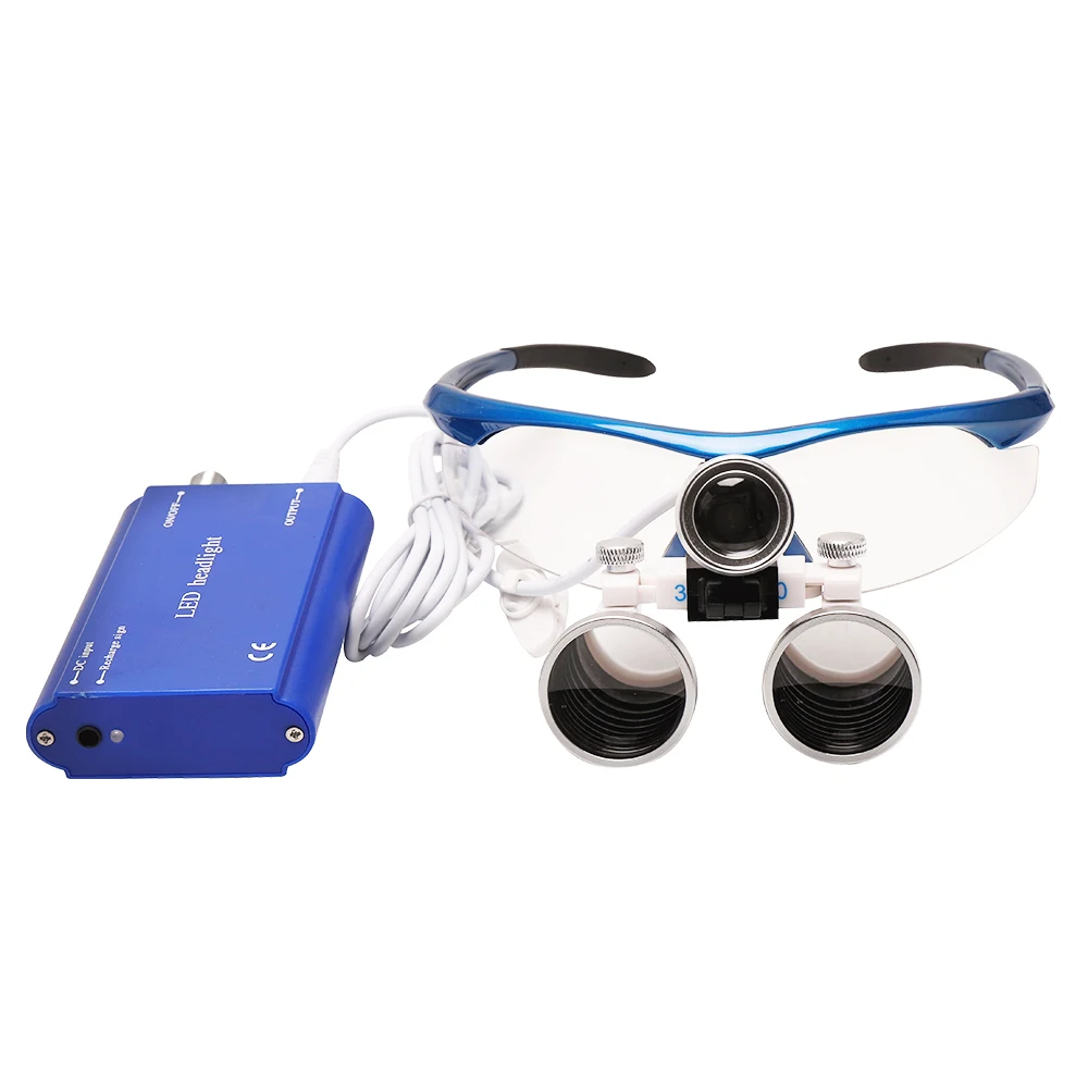 2.5X 3.5X 420MM Dental Loupe With LED Headlight Portable Medical Headlamp Binocular Magnifying Glass Surgical Head Light Lamp