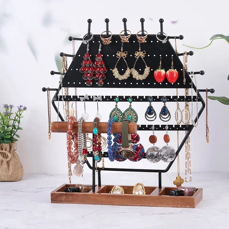 Luxury Metal earrings Wholesale high-end ear-shaped jewelry stands with earrings inserted into jewelry displays Storage Stand