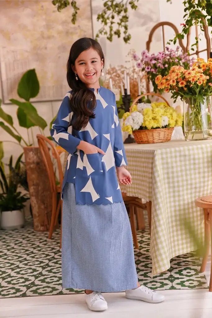 SIPO OEM Wholesale Malaysia Kids Kurung Muslim Chiffon Baju Kurung Children Clothes Modern Children Baju Kurung Kids