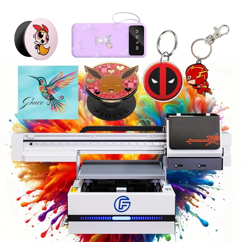 Visual positioning 6090 UV printer flatbed printer printing AB glue varnish advertisement acrylic pendant UV inkjet printer