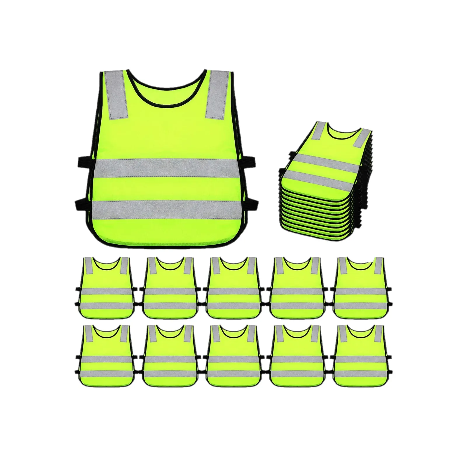 Kids Safety Vest High Visibility Reflective Vest Child Hi Vis Vest With Reflective Tape Neon Yellow