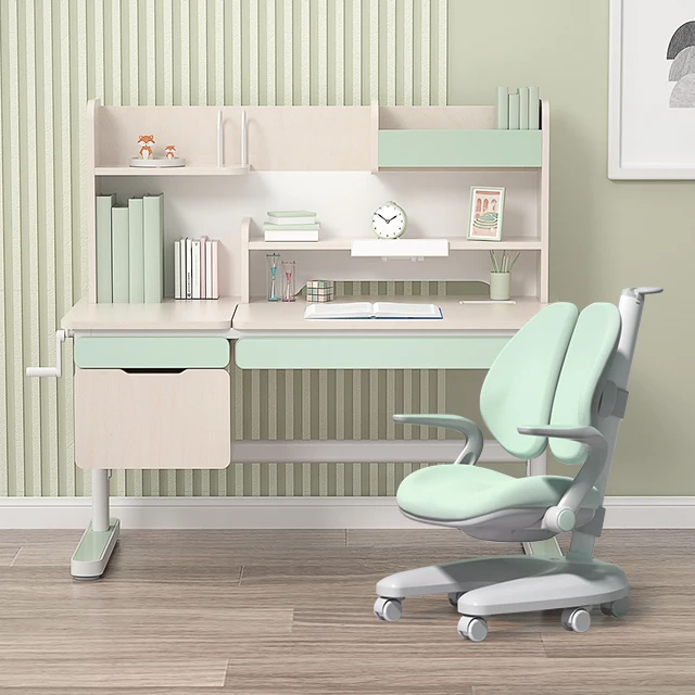 IGROW chinese furniture child study table adjustable height children desk and chair