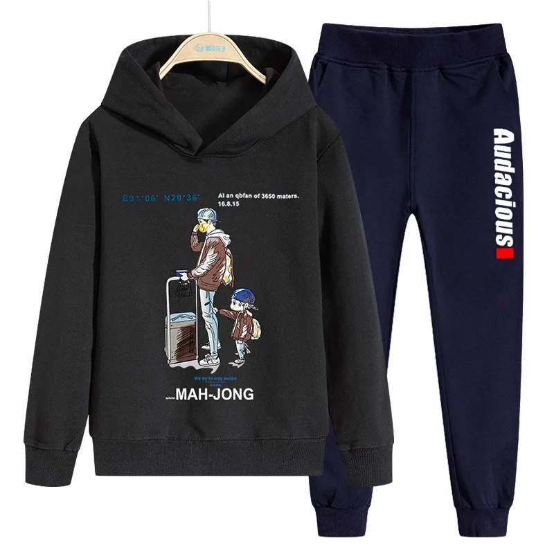 Kids Hoodies and Sweatpants 2 Piece Outfit Causal Suit Tracksuit for Boys Girls