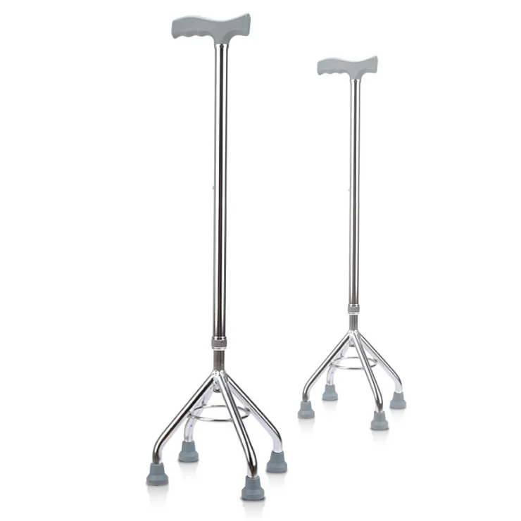 Rehabilitation Therapy Supply Aluminium Alloy Elderly Medical Walking Canes Four-Corners Claw Adjustable Crutches for Disabled