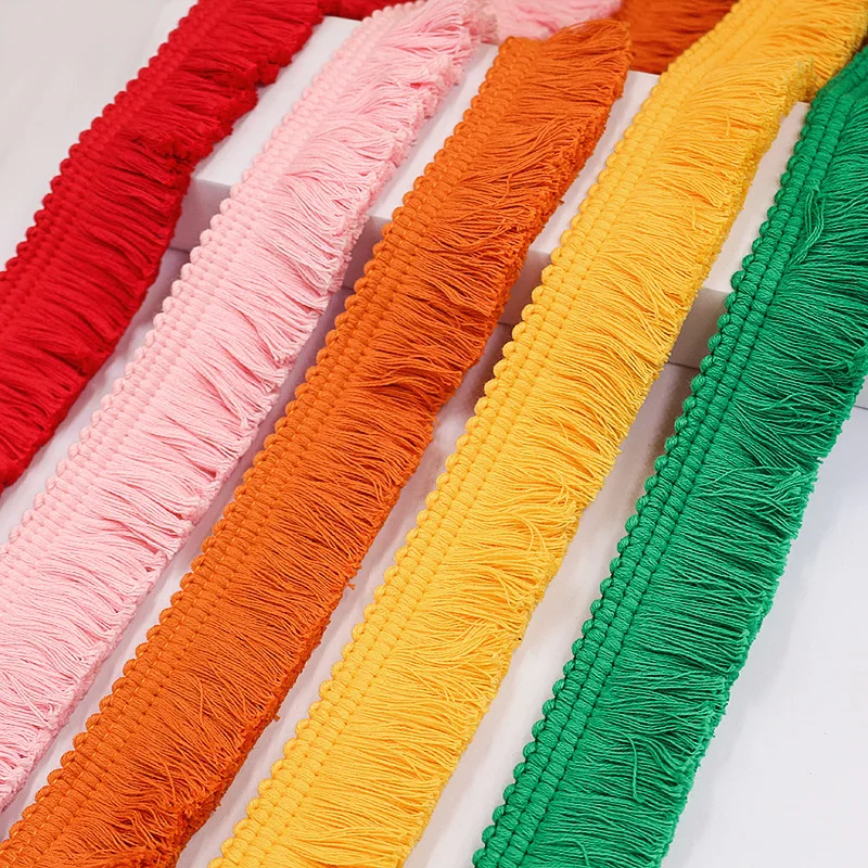Stock 3.8CM Wide Fringe Tassel Trim Multi-Colored Lace Trim  Fringe Trim Lace For Sewing Crafts Clothing Curtains