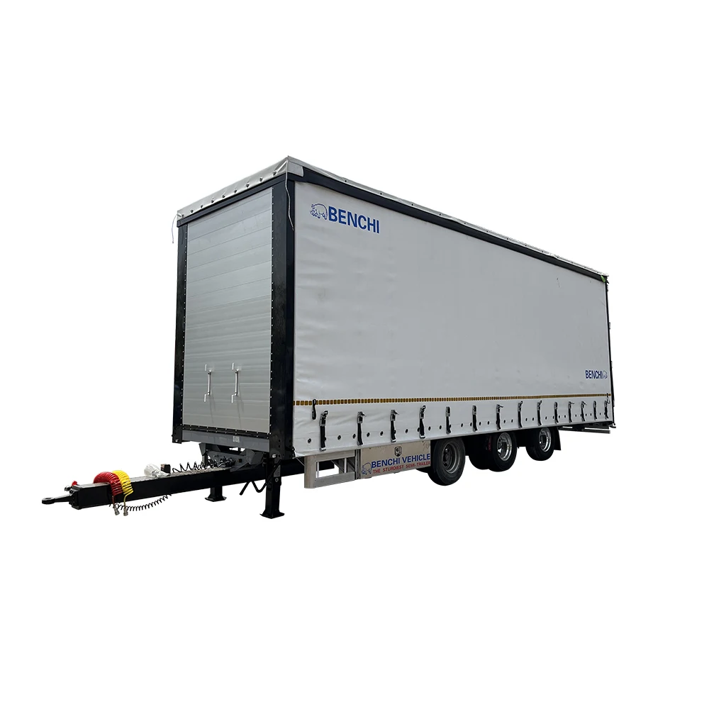Full Farm Trailer Tractor Curtain Cargo Drawbar Trailer For Sale