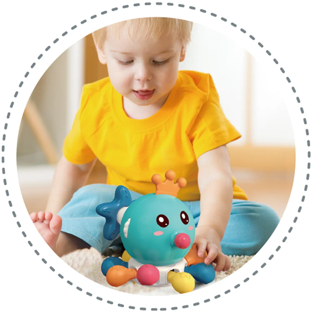 Chewing Out Teeth Octopus Rotating Music Irritable Baby 2024 Autism Feeling Educational Toy