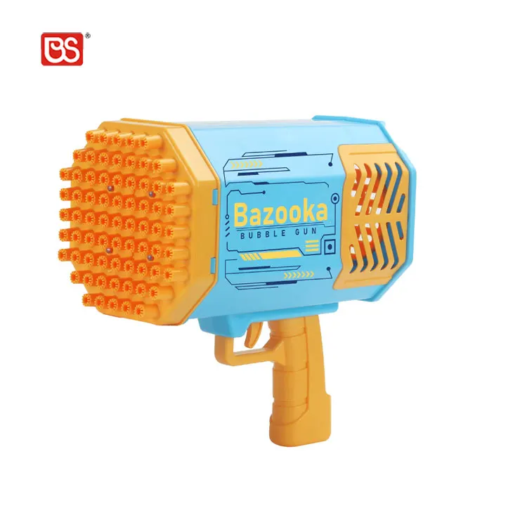 BS 2 Color 50ml Water*2 Electric 69-Hole Bubble Gun Space Rocket Bubble Gun Charging Toy With Light Music
