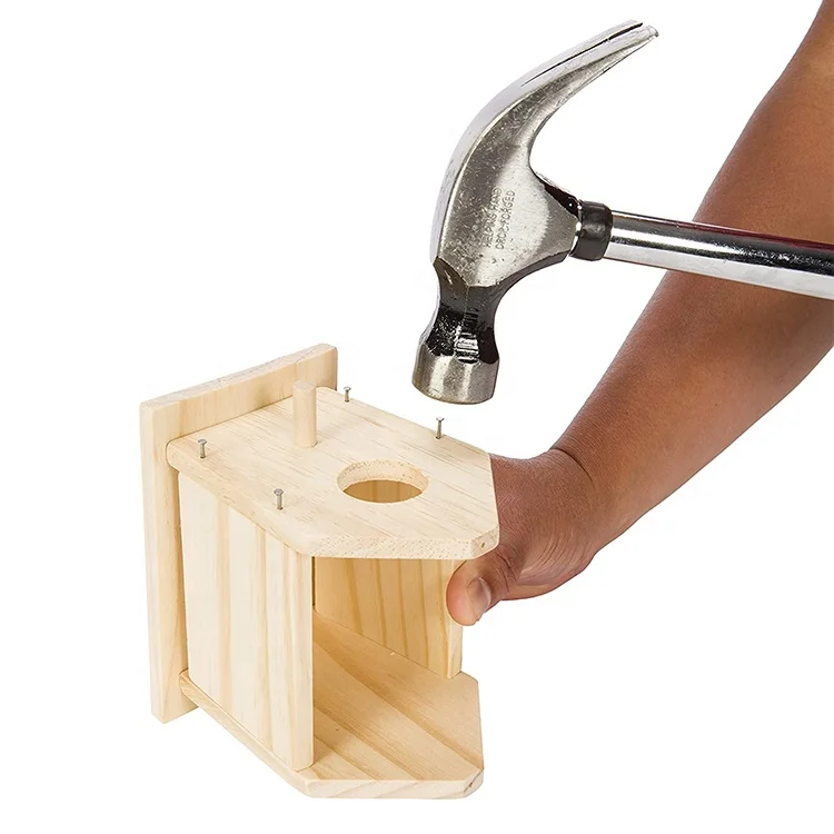 New DIY Bird House Build & Paint Wooden Outdoor Bird Feeder Garden Bird House for Parrot Cage