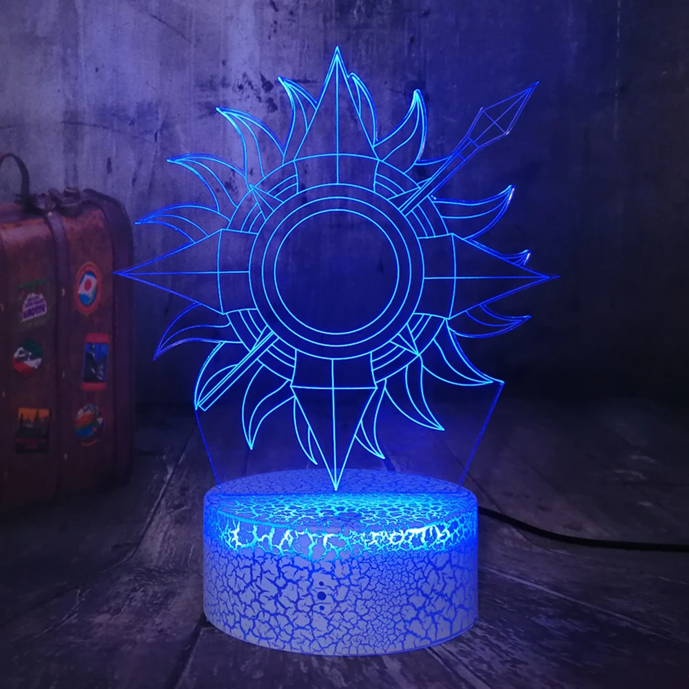 Movie Lovers Gift Illusion Lamp Game of Thrones House Martell A Song of Ice and Fire USB Touch Crack Base 3D LED Night Light