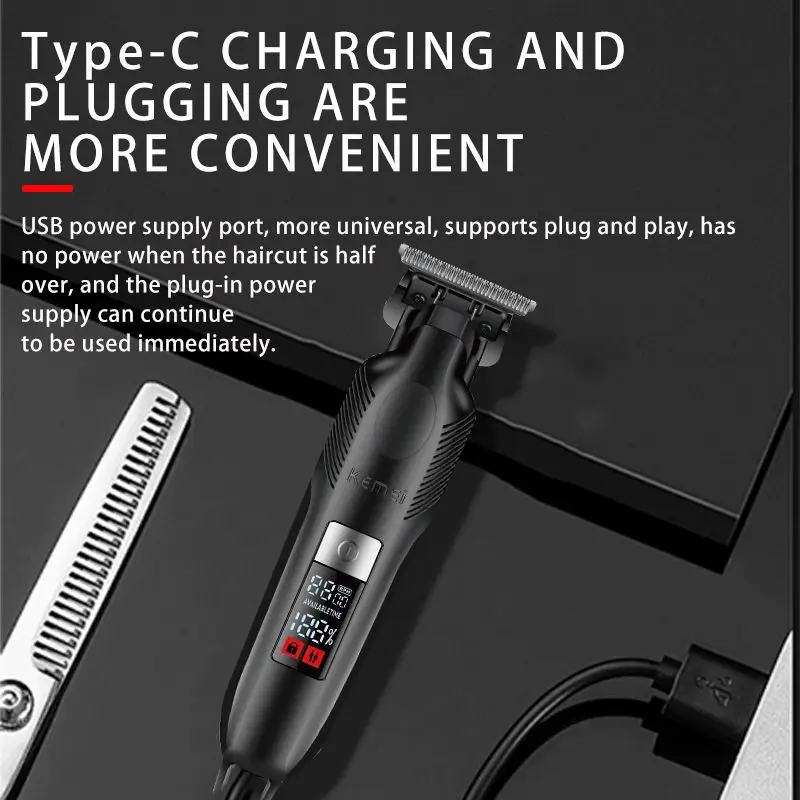 Professional Hair Cutter Machine Trimmer Ceramic Cutter KEMEI Km-2284 Head Usb Rechargeable Hair trimmers