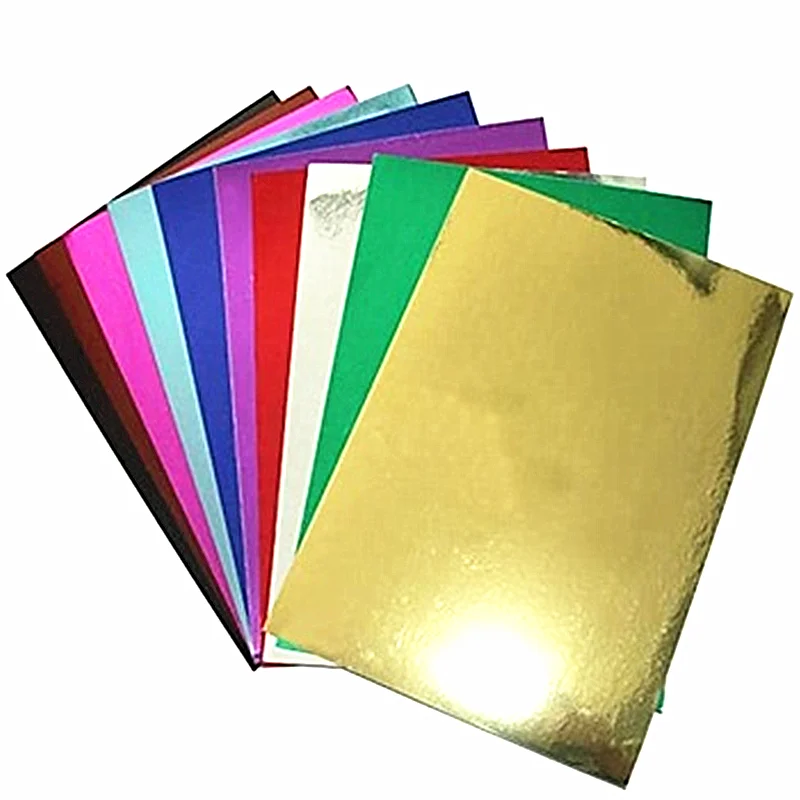 250gsm A4 size Gold Bright Face Metal foil Mirror Card Premium Card Sparkling Craft Flash Card