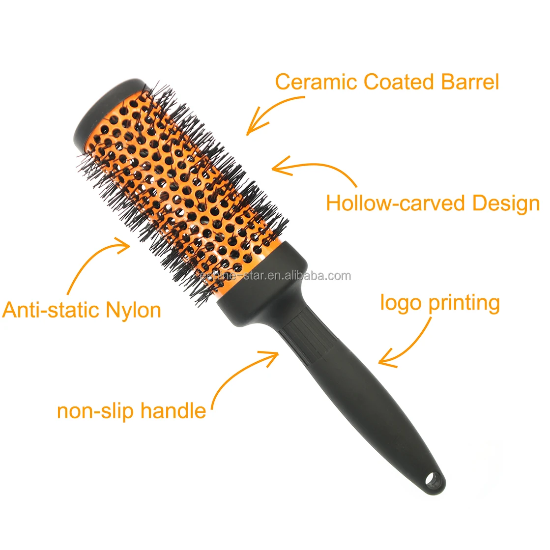 Professional Nano Thermal Ceramic Round Barrel Heat-Resistant Round Hair Brush