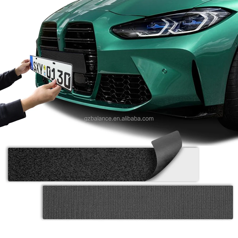 Customize Sticky Frameless Number Plate Adhesive Hook and Loop Car License Plate Holder Tape