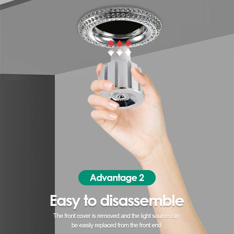 Factory price wholesale Crystal spotlight housing for MR16 LED bulb with socket GU10/Gu5.3