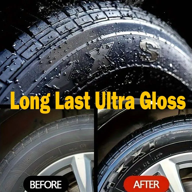 custom car non foam auto spray ultra gloss tire wet cleaner shine gloss polish dressing tyre glaze wax silicon coating