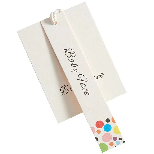 Custom embossed hanging paper tag  labels for clothing