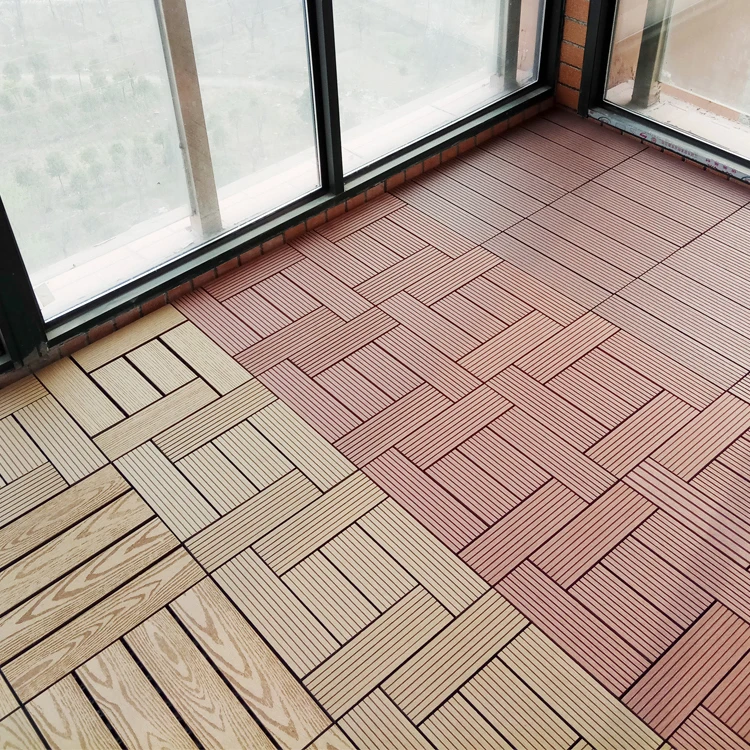 WPC 3 Panel Tile Flooring Interlocking Tiles Solid Panel Outdoor Decking Waterproof High Quality Tiles