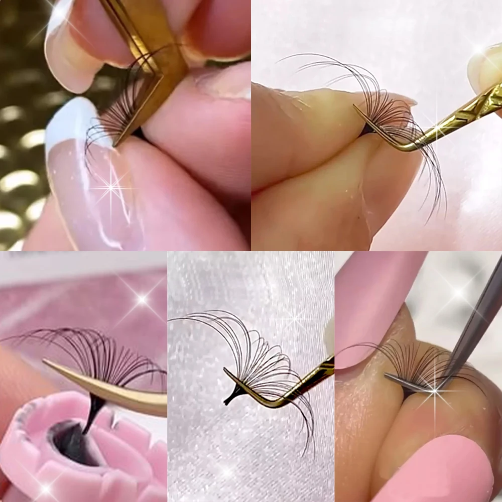 Curved Lash Tweezer Black Gold 75 90 Degree  Box Packing Isolation Fiber Tip Diamond Tip Lash Extension Tweezers