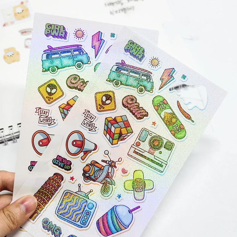 OEM /ODM пользовательские A4 лист виниловые разрушаемые наклейки этикетки бумага граффити поцелуй вырезанные