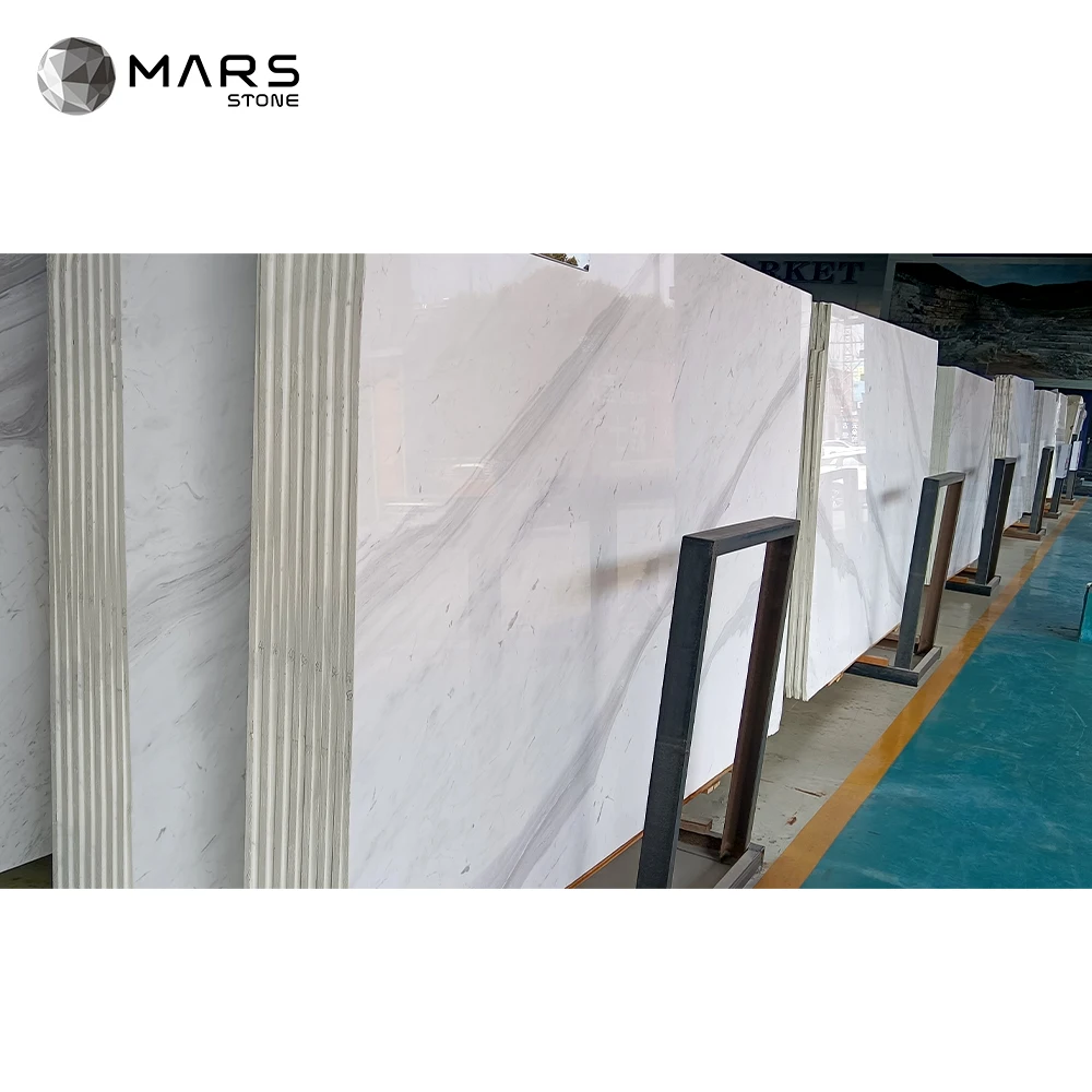 Marsstone Indoor Natural White Marble Greece Volakas Dramas White Marble Polished Tiles and Slabs for Hotel Design Decoration