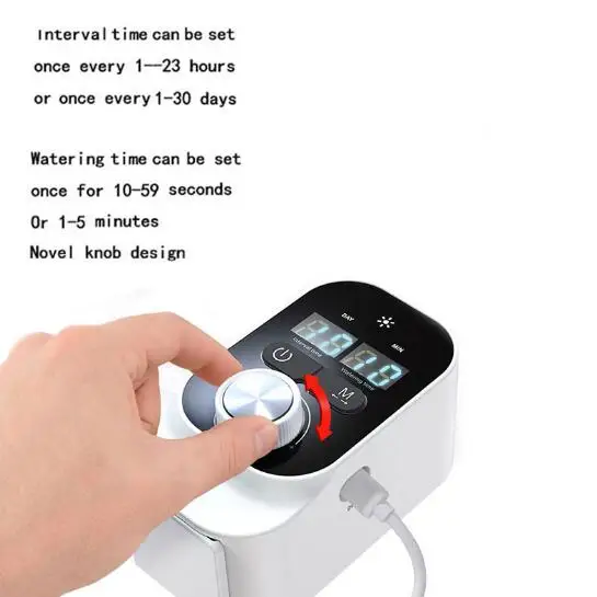 Automatic Drip Irrigation Kit Mini Size Big Power Houseplants Self Watering System 1-23 Hour1-30 Day Interval Programmable Timer