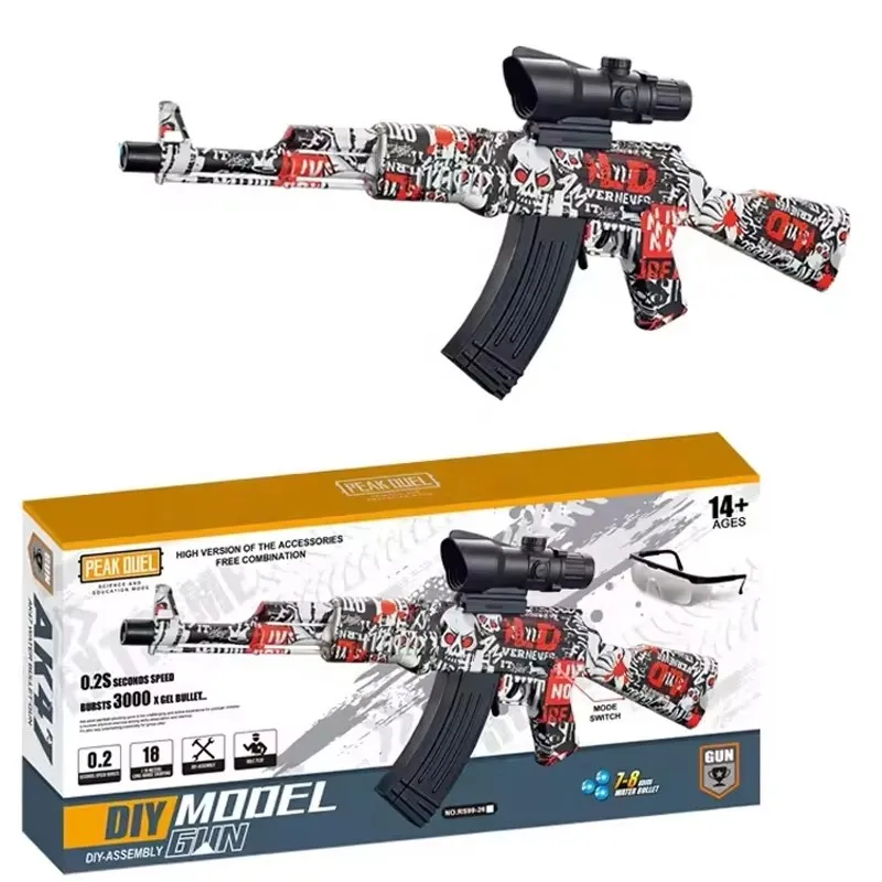 Электрический игрушечный пистолет унисекс Hidrogel AK47 гелевый шариковый бластер мягкая пластиковая винтовка M4 игрушка для мальчиков и девочек