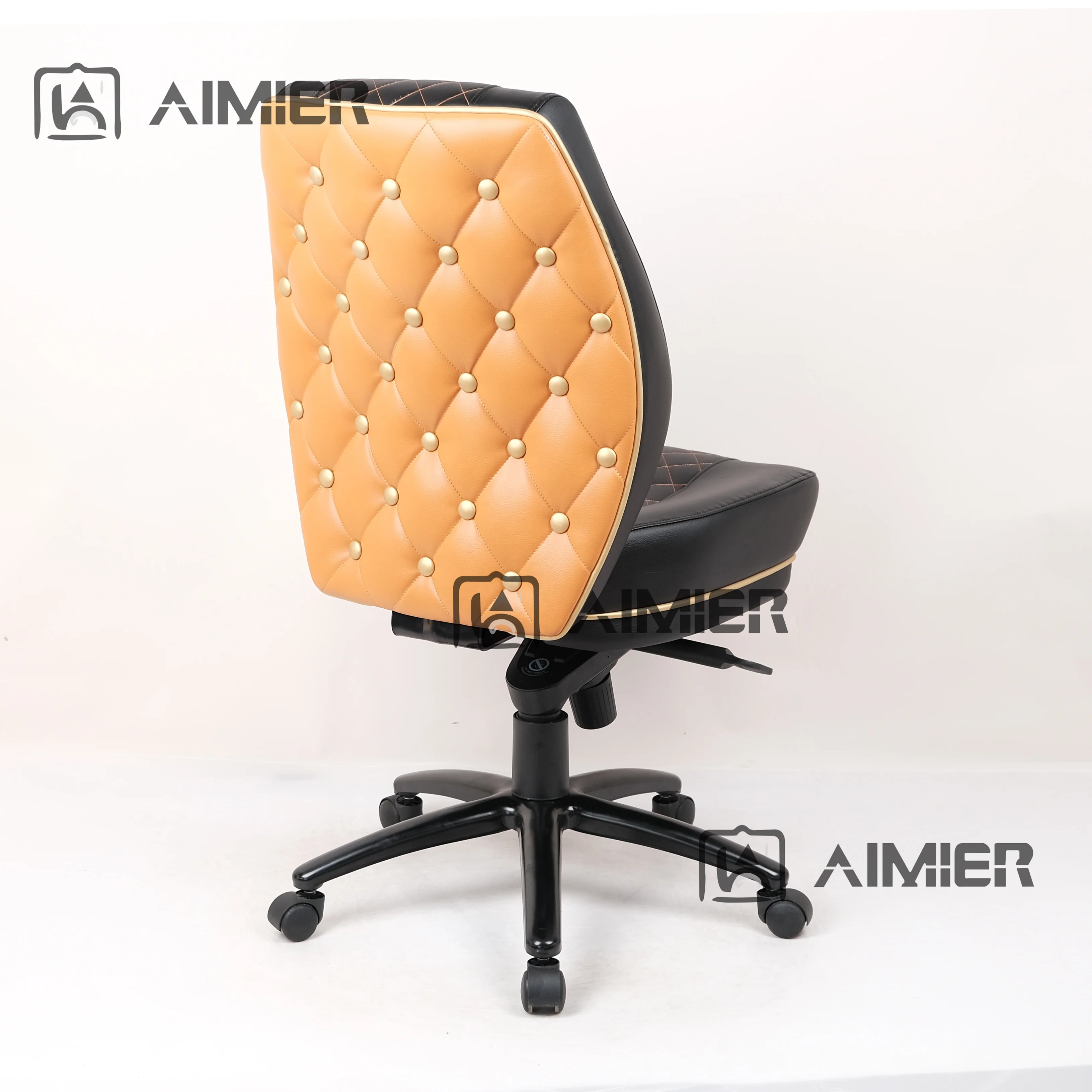 Professional High-Quality Casino Stool Black Textured Leather Modern Slot Machine Chairs For Poker Room Chair