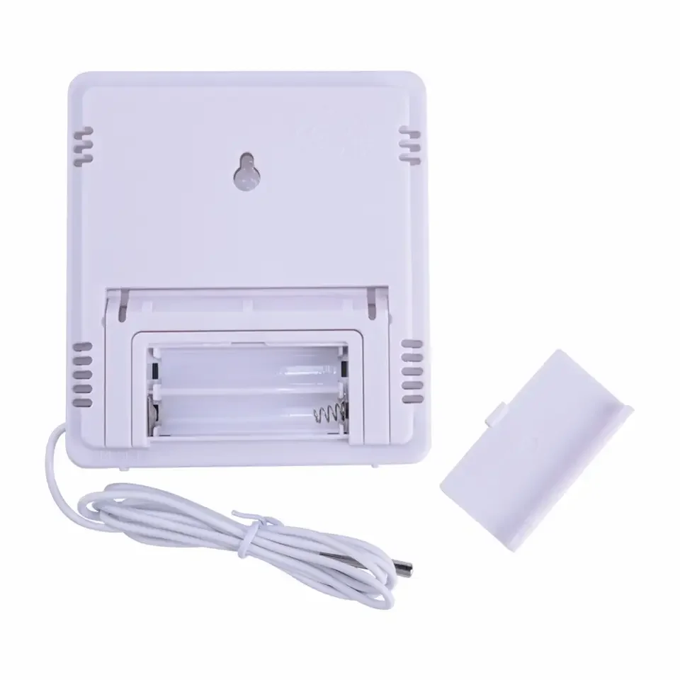 HTC-2 Wireless Temperature Humidity Tester Indoor Outdoor Probe Clock Alarm LCD Digital Thermometer Hygrometer Weather Station